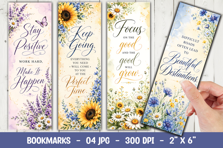 Watercolor Floral Christian Bookmark PNG, Faith Quote