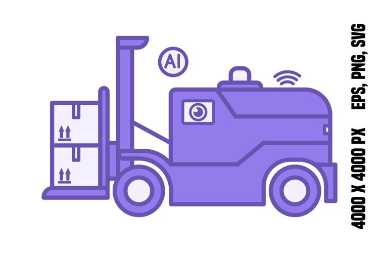 Purple Autonomous Forklift Icon example image 1