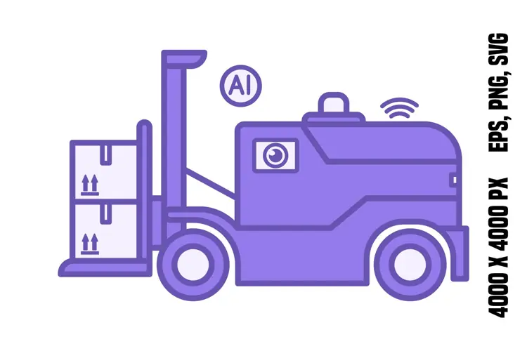 Purple Autonomous Forklift Icon