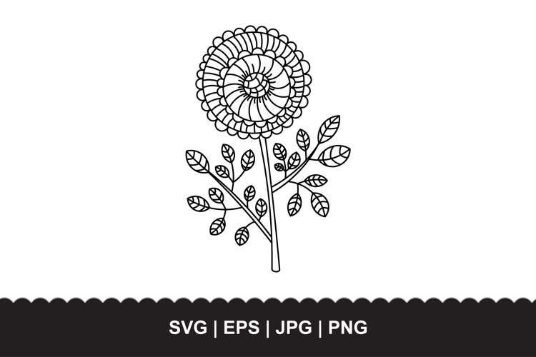 Flower SVG - Detailed Bloom Botanical Vector