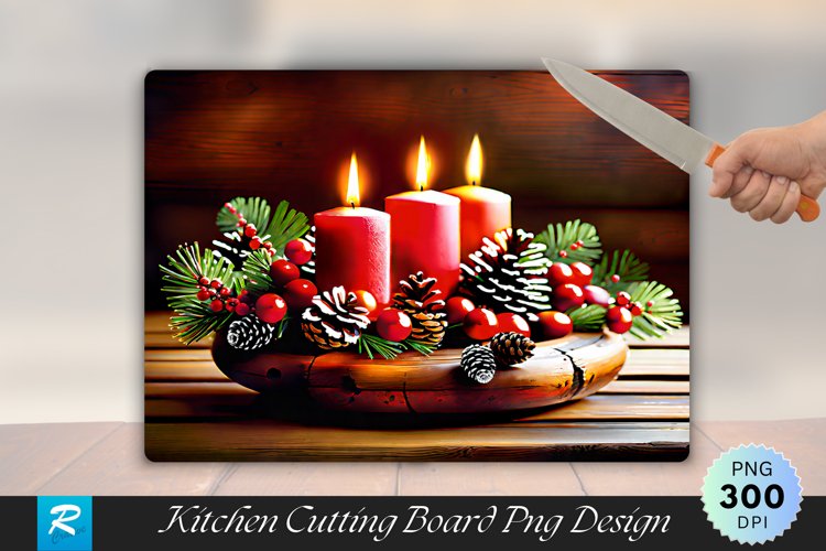 Rustic Christmas Centerpiece Cutting Board PNG Design
