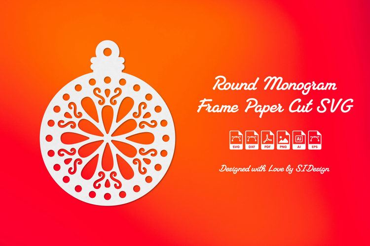 Christmas Ornament SVG - Paper Cut Bauble Decoration
