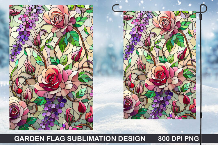 Flowers Garden Flag Sublimation| Summer Garden Flag PNG