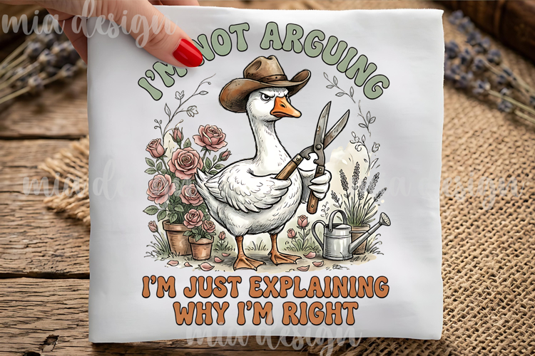 Explaining Im Right PNG, Grumpy Gardener Goose Png