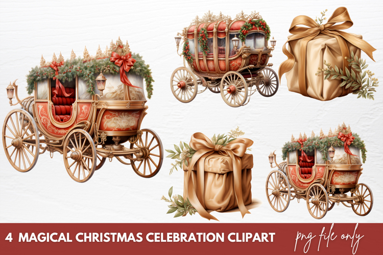 Magical Christmas Celebration Clipart Sublimation