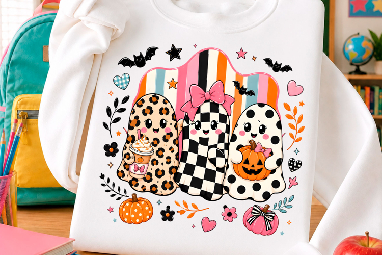 Cute Preppy Ghost T-shirt Png