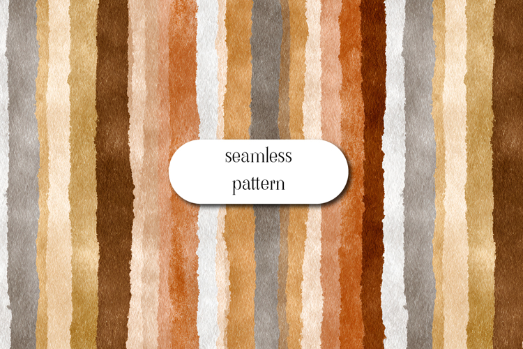 Watercolor Striped Seamless Pattern, Earth Tone Paper