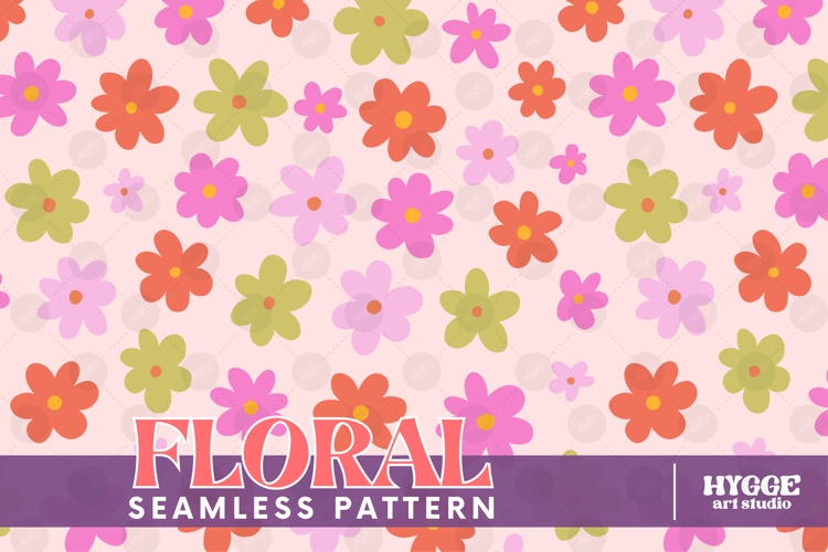 Retro Flowers Seamless Pattern Floral Png Sublimation Daisy
