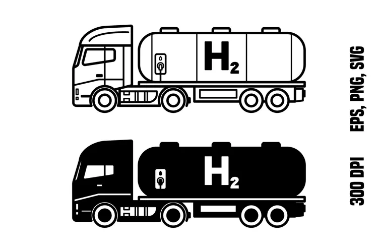 Hydrogen Powered Truck Icons
