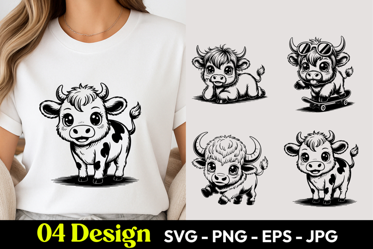 Cute Cartoon Cow Image 24