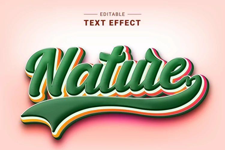 Editable Text Effect for Illustrator. Vector Graphic styles