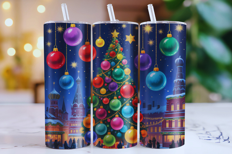Merry Christmas Tree Tumbler Wrap | Christmas Wrap