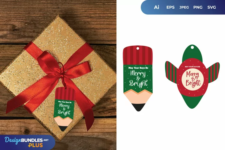 Merry and Bright Christmas Gift Tags