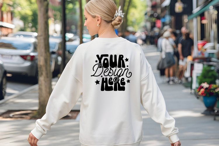 Gildan 18000 Crewneck Mockup, Oversized Mockup Model Mockup