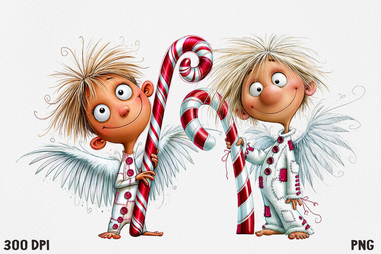 Whimsical Christmas Character Clipart PNG, Cute Holiday example image 1