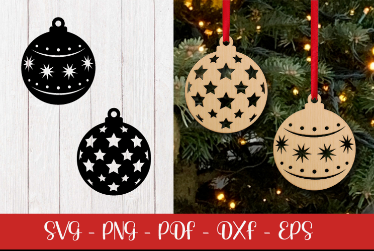 Christmas Ball laser svg dxf png| Christmas ornament