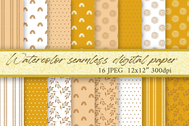 Boho seamless Digital Paper pack example image 1