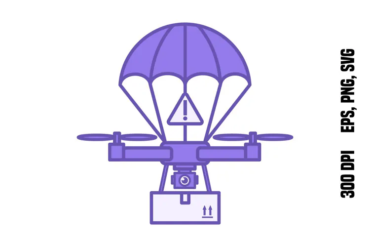 Purple Emergency Parachute System Icon