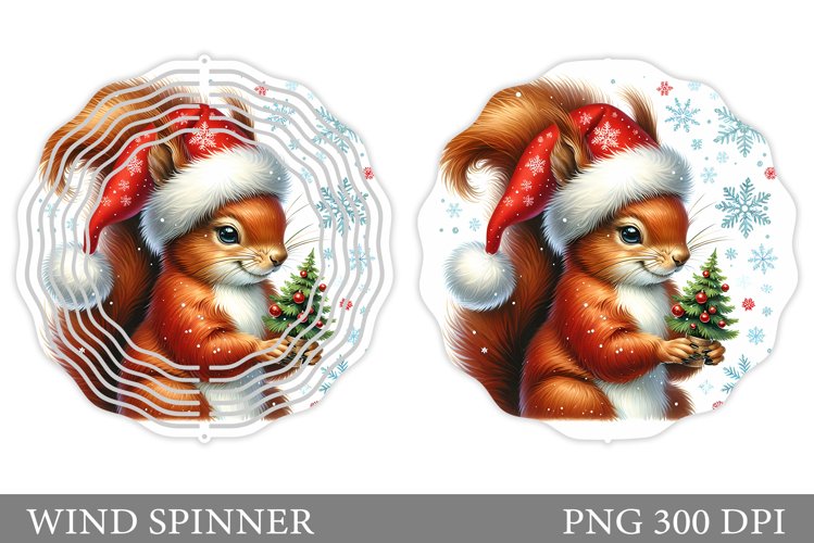 Christmas Squirrel Wind Spinner. Christmas Wind Spinner
