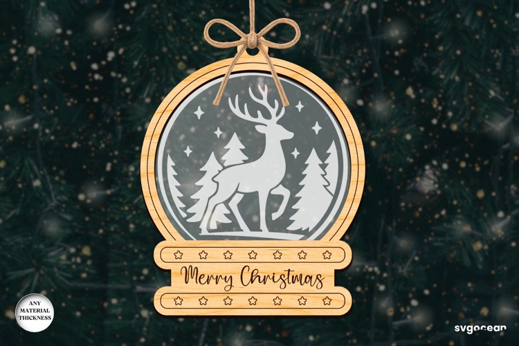 Christmas Snowglobe Ornament Laser Cut | Glowforge | SVG