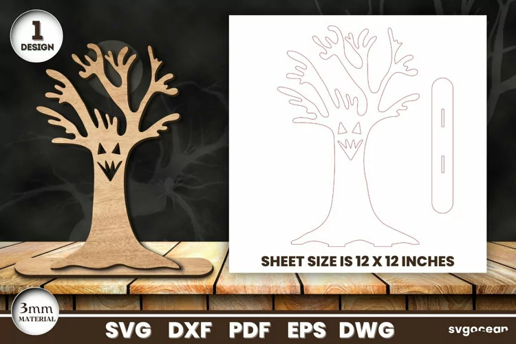 Spooky Halloween Tree Laser Cut | Glowforge