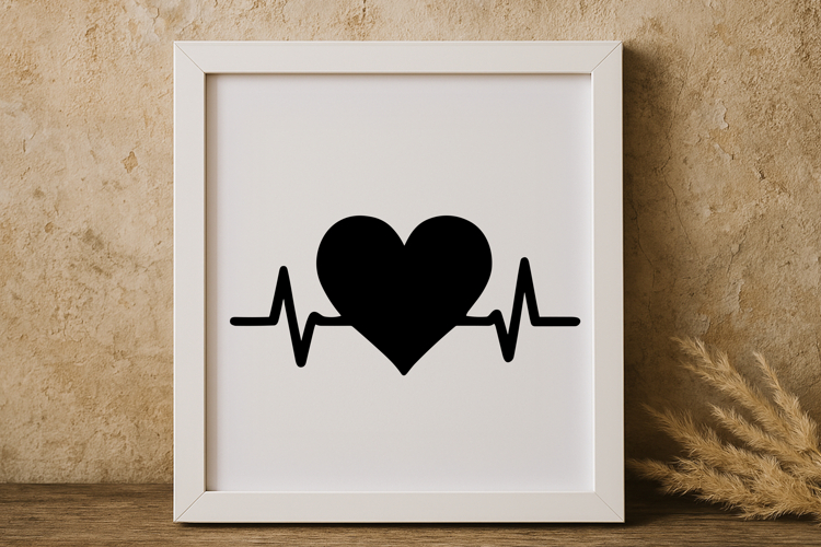 Heartbeat Pulse Line with Heart SVG