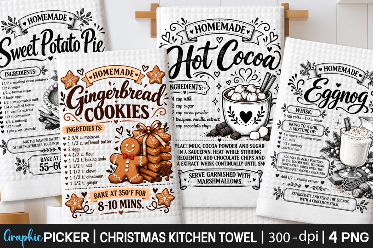 Christmas Kitchen Towel PNG, Christmas Cocktail Recipe PNG example image 1