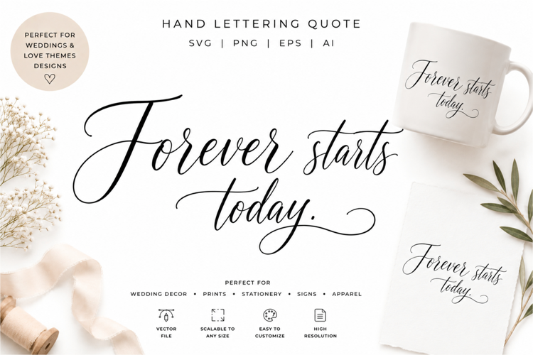 Romantic Wedding Hand Lettering