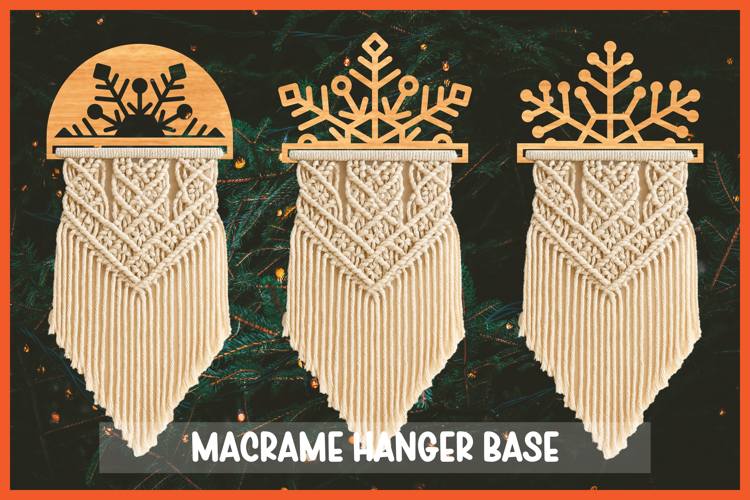 3 Snowflake Macrame Holder Laser cut, Home decor Laser Cut
