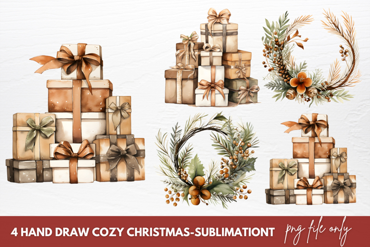 Hand Drawn Cozy Christmas Sublimation Clipart