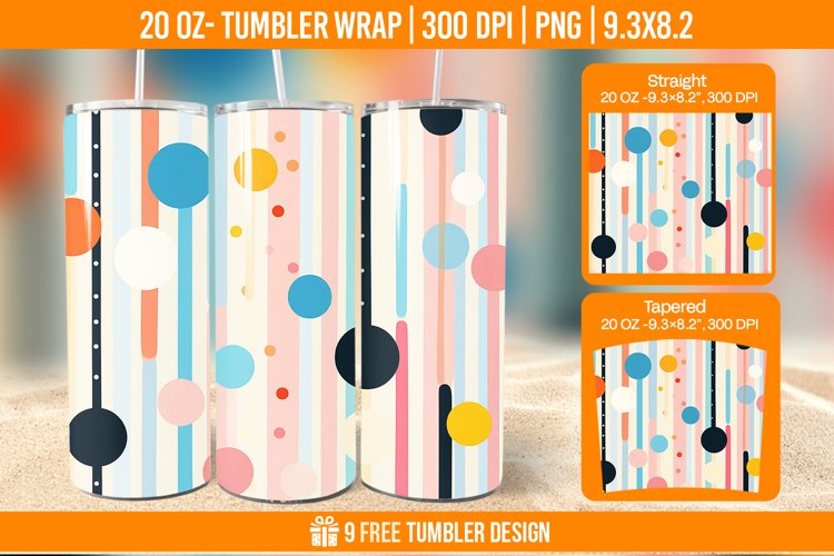 Confetti Tumbler Wrap Designs, Sublimation Wrap