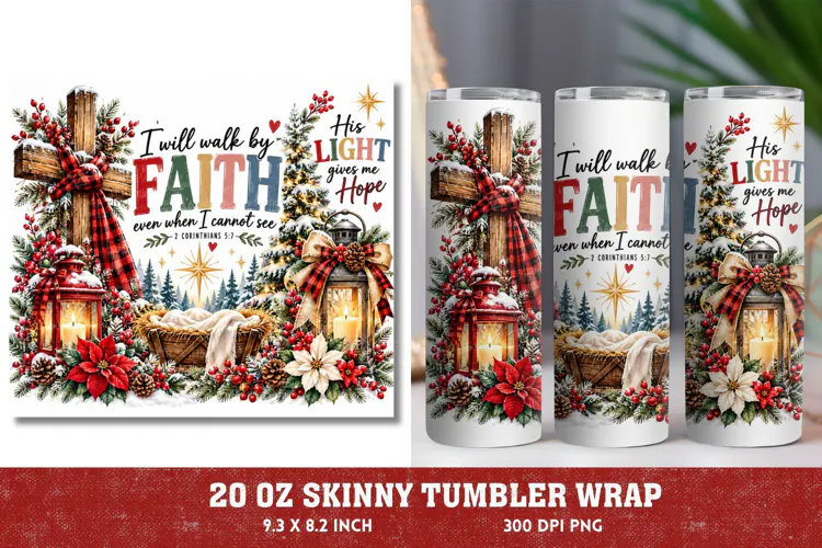 Faith Makes It Possible Tumbler Wrap, Christian Christmas 20