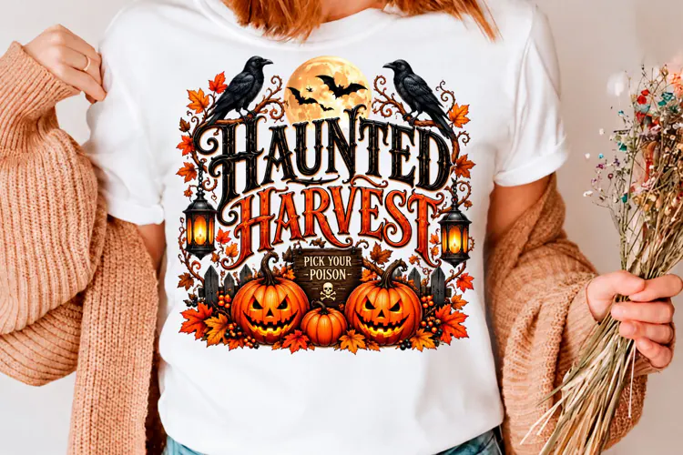 Haunted Harvest Halloween Pumpkin PNG