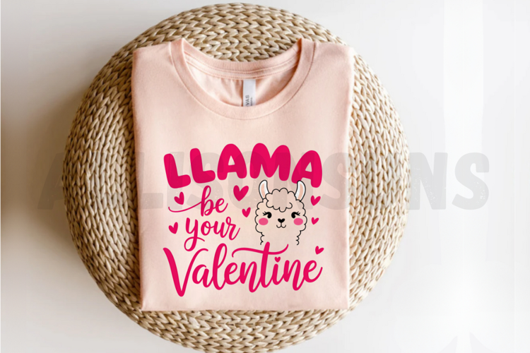 Llama Be Your Valentine Cute Animal Valentines Day Design