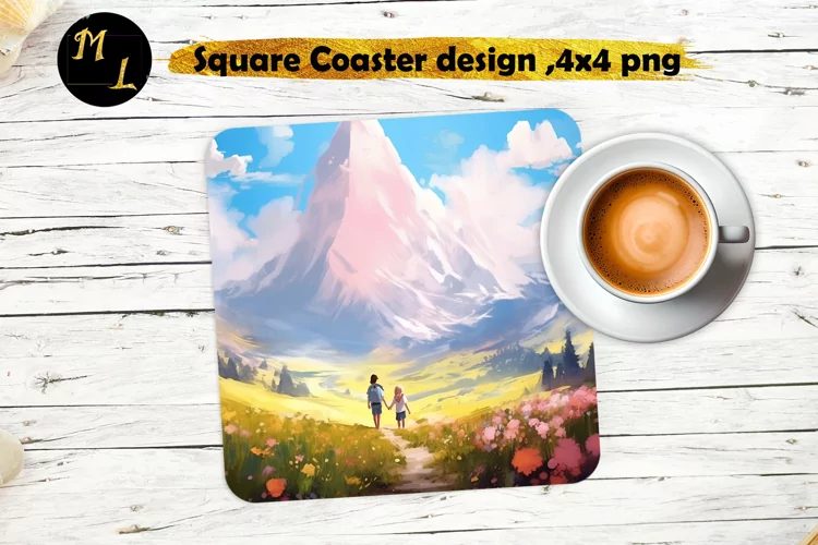 Mountains Coaster sublimation,Mountains Square Coaster