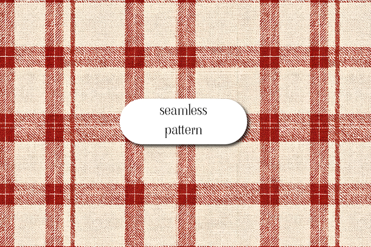 Rustic Red Plaid Seamless Digital Paper Cozy Tartan Check