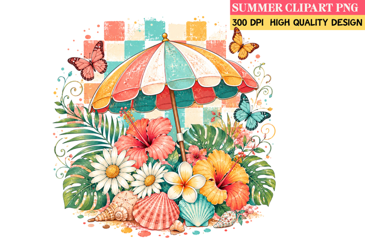 Summer Whimsical Clipart,Summer png,Beach Sublimation png