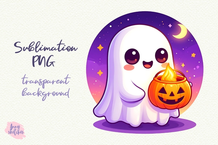 Retro Kawaii Ghost Coffee Fall Halloween Sublimation PNG