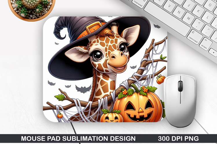 Giraffe Mouse Pad Sublimation, Halloween Mouse Pad PNG