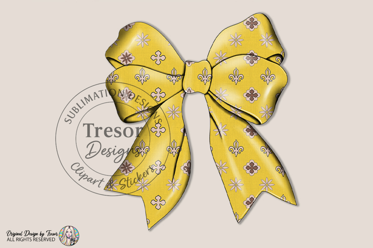 Yellow Luxury Coquette Bow PNG Chic Fashion Elegant Ribbon