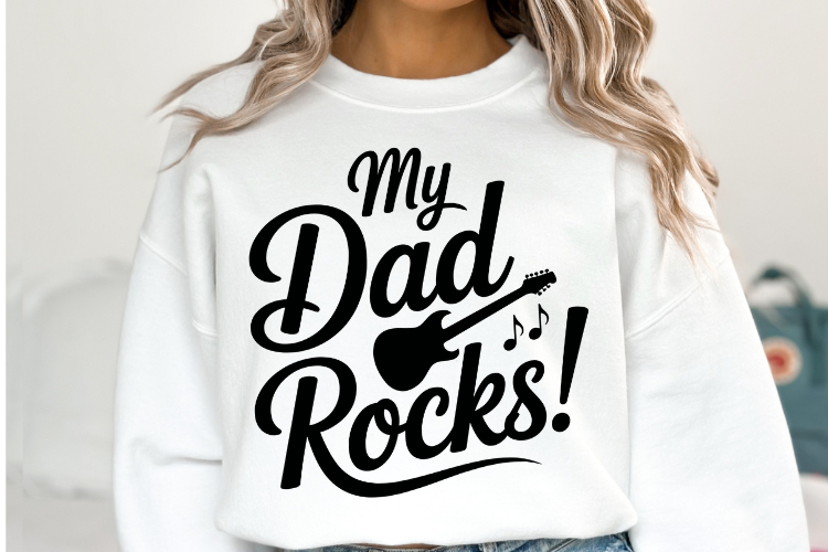 My dad rocks svg | Svg Cut File | Shirt Svg example image 1