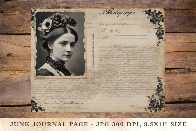Printable Junk Journal Pages victorian girl / woman 2