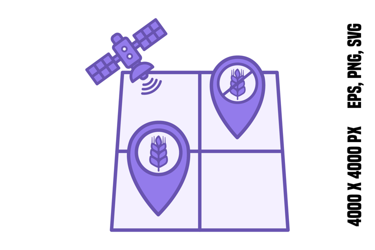 Purple Field Yield Mapping Icon