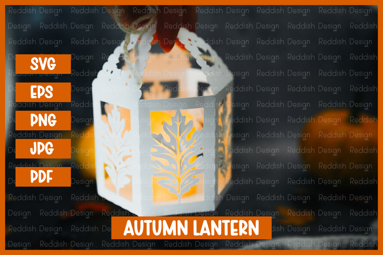 Autumn lantern SVG I Fall candle Paper cut SVG