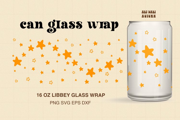 Retro Stars Libbey Can Glass SVG| Groovy Stars SVG