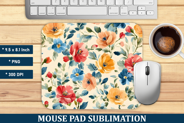Shabby Chic Floral Mouse Pad | Mouse Pad Sublimation