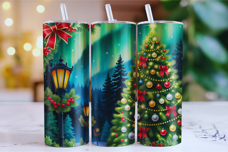 Merry Christmas Tree Tumbler Wrap | Christmas Wrap