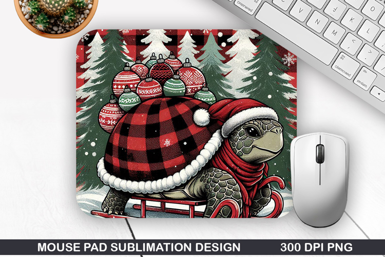 Turtle Mouse Pad Sublimation, Christmas Mouse Pad PNG