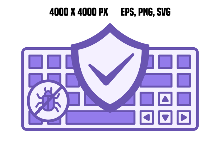 Purple Keyboard Malware Protection Icon