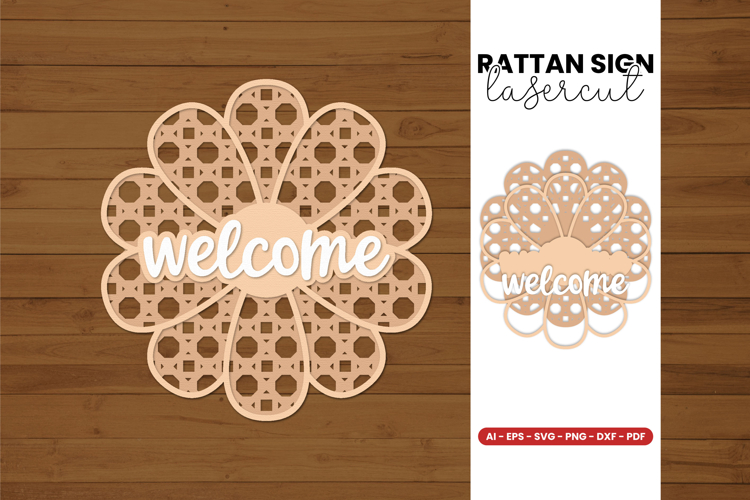 Rattan Sign Lasercut - Lasercut Template